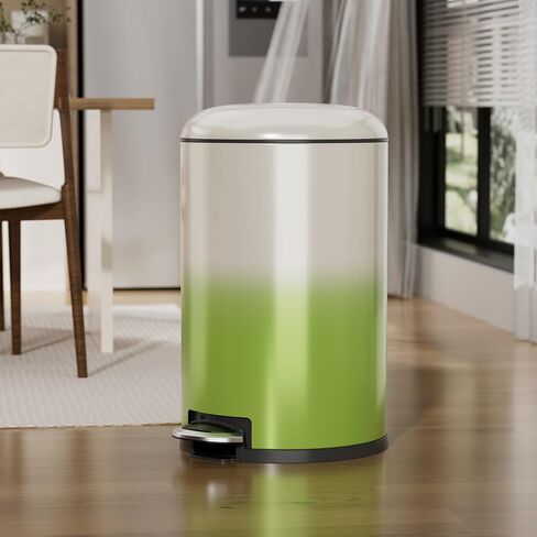 Telescoping Kitchen Trash Can with Lid, 20L/5.3Gal to 45L/12Gal Adjustable Capacity/Height Garbage Can, Plastic Slim and High Trash Bin with Wheels for Bathroom/Bedroom/Living Room/Office, White in Kuwait