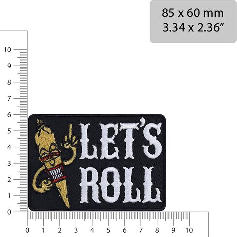 Let’s Roll – Funny Iron on Patches for Bikers, Rockers, Stoners, Smokers | Sew on or Iron on Weed Wrap Design Applique Patches for Jeans, Jackets, Sleeves, Motorcycle Case 3.34X2.16 in in Saudi Arabia