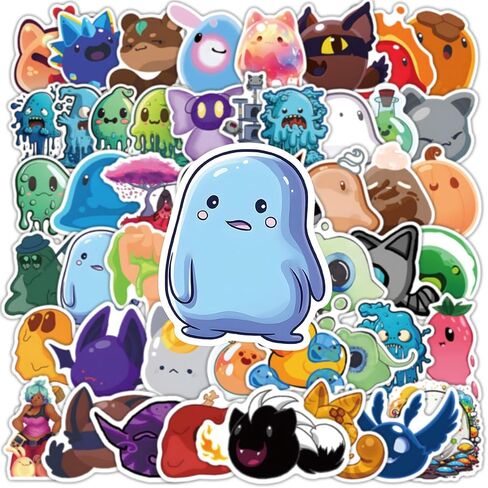 50pcs Slime Rancher Stickers for Water Bottles, Cute Game Character Waterproof Vinyl Decals for Kids Teens Laptop Phone Keyboard Skateboard Bike Car Luggage Bumper in Saudi Arabia