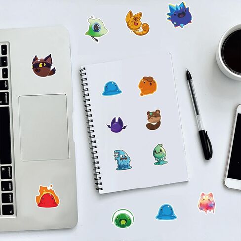 50pcs Slime Rancher Stickers for Water Bottles, Cute Game Character Waterproof Vinyl Decals for Kids Teens Laptop Phone Keyboard Skateboard Bike Car Luggage Bumper in Saudi Arabia