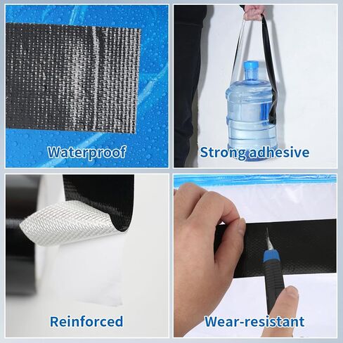 Tent Repair Tape for Fabric, Canvas, Boat Covers, Tent, Sail Tape, Tear Repair Patch Kit, Waterproof, UVproof Repair Tape and Outdoor Repair Patch, Black in Saudi Arabia