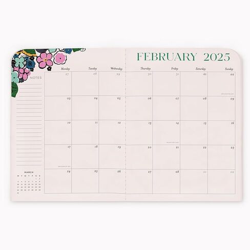12 Month Agenda Dated January 2025-December 2025, Cloth Bound Monthly Planner, Florale in Saudi Arabia