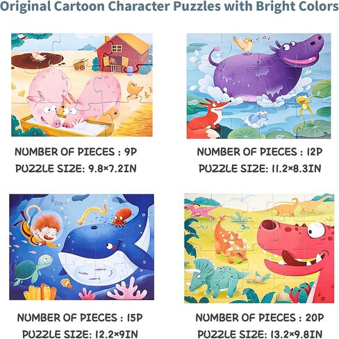 TOI Leveled Puzzles for Kids Aged 2.5 and Up, Toddler Puzzle Preschool Learning Jigsaw Puzzles, Large Pieces Educational Game for Boys Girls, Classic Education Step 2 in Kuwait