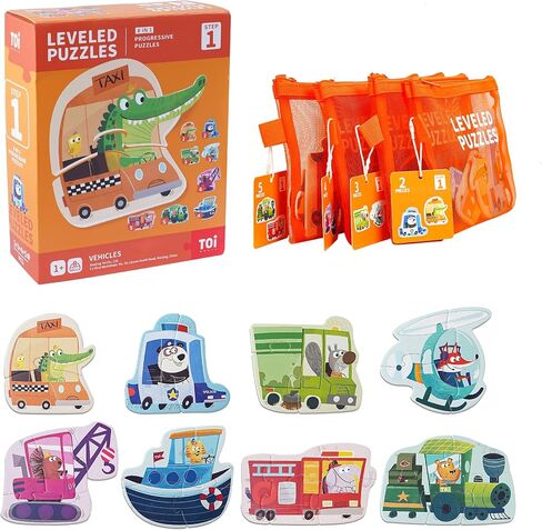 TOI Leveled Puzzles for Kids Aged 2.5 and Up, Toddler Puzzle Preschool Learning Jigsaw Puzzles, Large Pieces Educational Game for Boys Girls, Classic Education Step 2 in Kuwait
