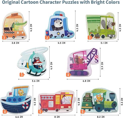 TOI Leveled Puzzles for Kids Aged 2.5 and Up, Toddler Puzzle Preschool Learning Jigsaw Puzzles, Large Pieces Educational Game for Boys Girls, Classic Education Step 2 in Kuwait