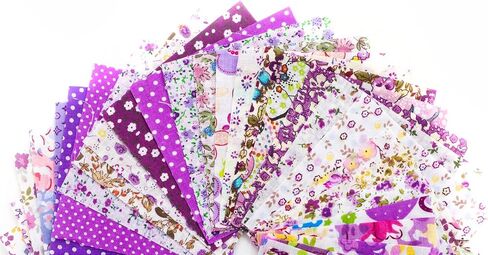50pcs 1010cm Different Pattern Patchwork Fabric Craft Printed Cotton Material Mixed Squares Bundle Quilting Scrapbooking Sewing Artcraft DIY Fabric Purple Series in Kuwait
