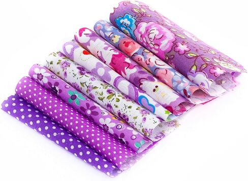 50pcs 1010cm Different Pattern Patchwork Fabric Craft Printed Cotton Material Mixed Squares Bundle Quilting Scrapbooking Sewing Artcraft DIY Fabric Purple Series in Kuwait