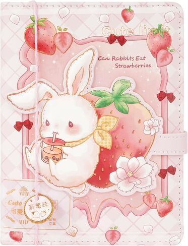 Cute Cartoon Notebook Kawaii Journal Notebook Japanese Sketchbook Leather Cover Diary Notepad Travel Notebook,Green in Kuwait