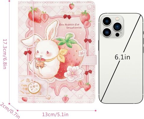 Cute Cartoon Notebook Kawaii Journal Notebook Japanese Sketchbook Leather Cover Diary Notepad Travel Notebook,Green in Kuwait