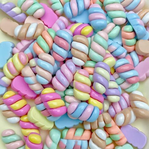 100pcs Slime Charms Resin Fake Candy Cake Mushroom Charms Kawaii Cute Set Mixed Assorted Sweets Flatback Slime Beads Making Supplies for DIY Craft Making and Ornament Scrapbooking (Mushroom) in Saudi Arabia
