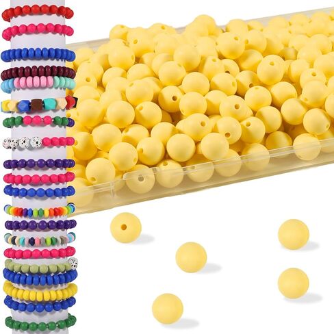 200Pcs Silicone Beads, 12mm Silicone Beads for Keychain Making, Silicone Beads Bulk for Bracelet Making Necklace Making and Round Silicone Focal Beads for Pens (Deep Green) in Saudi Arabia