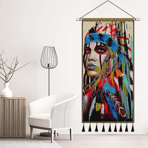 مجموعة الطلاء الماسي Huacan Native American AB، مجموعة طلاء ماسية مربعة كاملة للبالغين، مجموعة فنية ماسية 5D للرجل الهندي الأصلي، فن ماسي كبير للمبتدئين 30x60 سم/11.8x23.6 بوصة in Kuwait