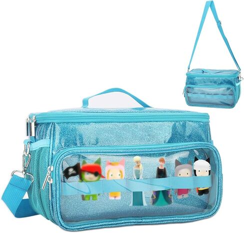 حقيبة حمل لشخصيات توني، حقيبة مجموعة المبتدئين من توني، وحدة تخزين ومنظم لشخصيات توني مع حزام الكتف، مجموعة صندوق توني للمبتدئين، سماعات توني، حقيبة شحن (أزرق) in Kuwait