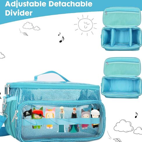 حقيبة حمل لشخصيات توني، حقيبة مجموعة المبتدئين من توني، وحدة تخزين ومنظم لشخصيات توني مع حزام الكتف، مجموعة صندوق توني للمبتدئين، سماعات توني، حقيبة شحن (أزرق) in Kuwait