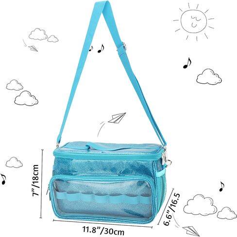 حقيبة حمل لشخصيات توني، حقيبة مجموعة المبتدئين من توني، وحدة تخزين ومنظم لشخصيات توني مع حزام الكتف، مجموعة صندوق توني للمبتدئين، سماعات توني، حقيبة شحن (أزرق) in Kuwait