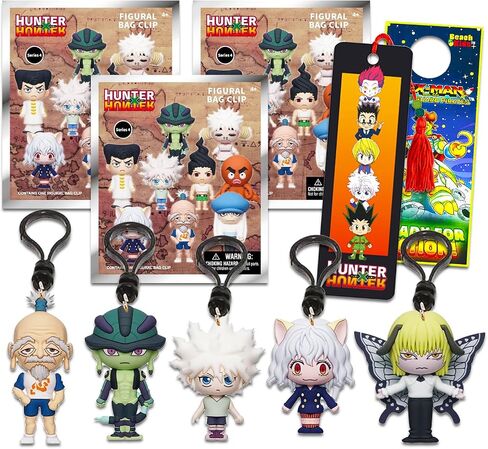 مجموعة هدايا الحفلات من Hunter x Hunter Blind Bag - حزمة مع 3 مشابك حقائب مجسمة من Hunter x Hunter بالإضافة إلى إشارة مرجعية، المزيد | شخصيات حقيبة هنتر × هنتر العمياء للأطفال والأولاد والبنات in Saudi Arabia
