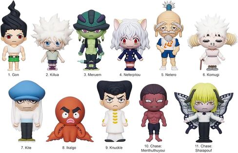 مجموعة هدايا الحفلات من Hunter x Hunter Blind Bag - حزمة مع 3 مشابك حقائب مجسمة من Hunter x Hunter بالإضافة إلى إشارة مرجعية، المزيد | شخصيات حقيبة هنتر × هنتر العمياء للأطفال والأولاد والبنات in Saudi Arabia