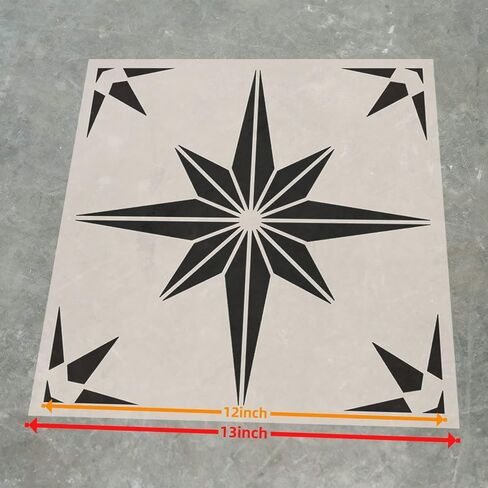 2Pcs 8"x8" Stars Pattern Tile Stencil, Reusable Painting Stencil for Walls and Floor, Stencils for Painting Concrete Floor in Saudi Arabia