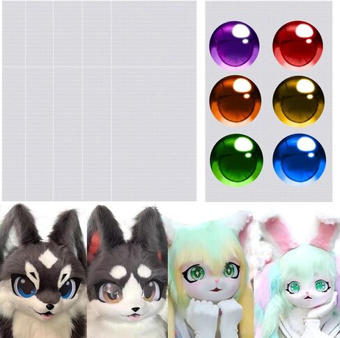 10PCS Fursuit Eye Mesh to Paint,11.8x7.87inch White Blank PVC Eye Mesh for Therian Mask 0.26mm Thick Waterproof Printable Mesh for Furries Cosplay,Sculptures, Props, Fursuits, Craft Making in Saudi Arabia