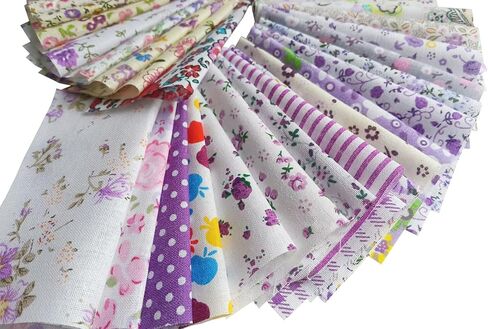 50PCS 4 X4 Inches Different Patterns Pink Cotton Craft Printed Fabric DIY Handmade Material Set Bundle Patchwork Squares for Home Crafts Sewing Scrapbooking Quilting in Kuwait