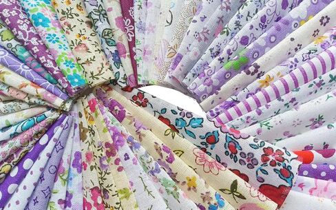 50PCS 4 X4 Inches Different Patterns Pink Cotton Craft Printed Fabric DIY Handmade Material Set Bundle Patchwork Squares for Home Crafts Sewing Scrapbooking Quilting in Kuwait