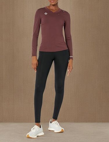 تي شيرت Scrubates Under Scrubs للنساء - تي شيرت نسائي طبي بأكمام طويلة ورقبة على شكل حرف V مع جيب بسحاب in Kuwait