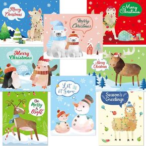 Fancy Land 24 Pack Christmas Greeting Cards with Envelopes Holiday Christmas Greeting Cards Blank Note Cards Office School Home Party Invitation Supply