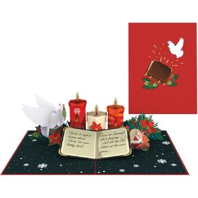 Liif Merry Christmas Card, 3D Greeting Pop Up Christmas Card | With Message Note & Envelop | Size 7 x 5 Inch
