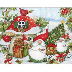 LANG Gnome For Christmas Boxed Christmas Cards - Set of 18 Cards with Envelopes (1004910) - Festive Holiday Designs Featuring Gnomes, Perfect for Sending Christmas Cheer to Loved Ones