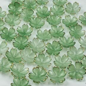 100pcs Acrylic Flower Beads, 19mm Cherry Blossom Plastic Gradient Flower Spacer Beads for DIY Crafts Bracelet Necklace Earrings Jewelry Making(Mix Colors)