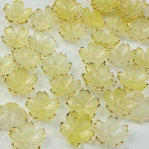 100pcs Acrylic Flower Beads, 19mm Cherry Blossom Plastic Gradient Flower Spacer Beads for DIY Crafts Bracelet Necklace Earrings Jewelry Making(Mix Colors)