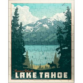 MyPuzzle Lake Tahoe: Tahoe Summer, Vintage Poster - Premium 500 Piece Jigsaw Puzzle for Adults