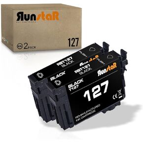 Run Star 2 Pack 127 Magenta Remanufactured Ink Cartridge Replacement for Epson 127 T127 use for Epson Workforce 60 530 625 545 645 840 845 WF-3520 WF-3540 WF-7010 WF-7510 WF-7520 Printer (2 Magenta)