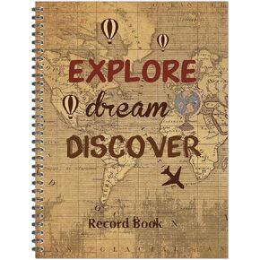 Faccito Teacher Record Book, 8.3'' x 11'' Record Book Undated Attendance Register Book Grade Book Student Roster Monthly Reminders Record Grading Chart Gifts for School Office Home (Map Style)