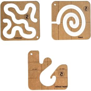 3PCS Free Motion Quilting Templates for Machine Quilting,Quilting Ruler.