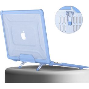 Compatible with MacBook Pro 16 inch Models Released in 2021/2023 (A2485 M1 Pro/M1 Max/A2780/2023 M3), Silicone Protective case with Bracket (New) (Sky Blue)