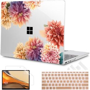 Tuiklol Case for 15 Inch Microsoft Surface Laptop 5/4/3 2022-2020, Model 1979/1953/1872/1873 Hard Shell Cover, Keyboard Cover+Screen Protector+Dust Plugs,Lion