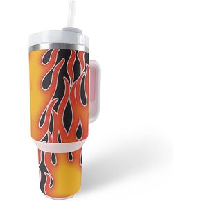 MightySkins Skin Compatible with Stanley The Quencher H2.0 FlowState 30 Oz Tumbler - Hot Flames | Protective, Durable, and Unique Vinyl Decal wrap Cover | Easy to Apply, Remove, and Change Styles
