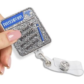 Be Kind to Yourself Retractable Glitter Badge Reel with Clip, Cute Clipboard Badge Reel for Mental Awareness Depression Doctor, Funny Mental Health Gift for Nurse Doctor Social Worker Coworker