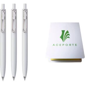 uni-ball one F 0.38mm - Can be written clearly Gel pen, 3 Pack (Faded Gray body/Black inc), Sticky Notes Value Set