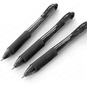 Pentel EnerGel X BL107 - Retractable Liquid Gel Ink Pen - 0.7mm - 84% Recycled - Black - Pack of 6