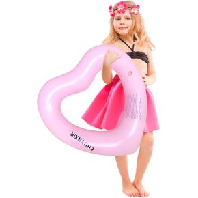ZHUYNXIR Heart Swimming Pool Float Loungers Tube, Water Fun Beach Party Toys for Kids，Birthday Scene Layout Props.