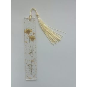 5.5x1 inch Flower Handmade Bookmark Resin Floral with Dried Flowers… (Yellow Flower)