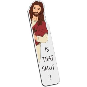 is That Smutt Bookmark Smutty Bookmarks for Women Men Christmas Stocking Stuffers Smutty Book Lovers Gift Booktok Gifts for Reading Women Book Accessories Easter Gifts is That Smut Jesus Bookmark