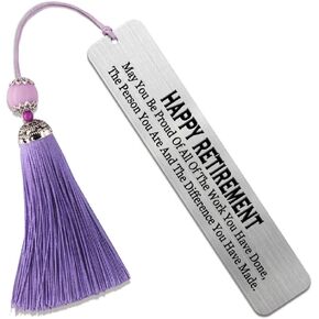 DYJYBMY Happy Retirement Engraved Bookmark, Retirement Gift for Women Men Friends for Colleagues