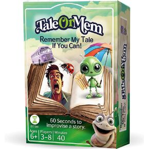 TaleOrMem - Award-Winning Storytelling Party Game. Family Game Night Fun. Easy Improv Card Game with 180 Vibrant Word Cards & 60 Story Starters. No Experience Needed. For Kids & Adults. 3-8 Players