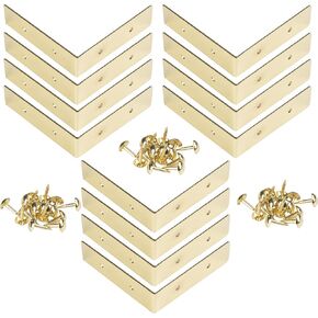 Dritz Campaign Hardware Small Smooth Right Angle Decorative Metal Corners, Brass 9