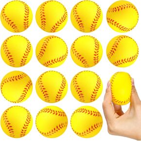 HyDren 20 Pcs Mini Softball Stress Balls Bulk Softball Gifts Yellow Foam Sports Balls Softball Party Favors for Party Bag Gift Fillers Stress Relief School Carnival Reward Softball Toy Games, 2.5 Inch