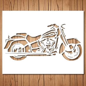 Motorcycle Stencil | Punisher Motorcycles Skull Street Art Graffiti Stencils for Painting on Wood, Glass, Wall, Walls, Canvas, Glassware, Spray Painting, Airbrushing | Skull Biker Stencil (5"x 11")
