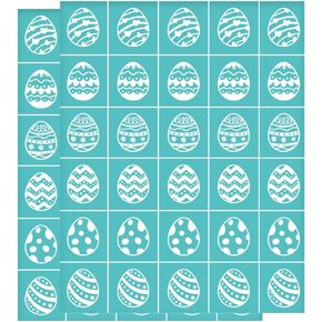 INFUNLY 2PCS Easter Egg Silk Screen Stencils 8.5x11 Spring Theme Self-Adhesive Silk Screen Printing Template Reusable Mesh Transfers Easter Decorations for DIY Painting on Wood Chalkboard Home Decor